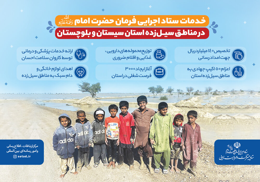 خدمات ستاد اجرایی فرمان حضرت امام در مناطق سیل زده استان سیستان و بلوچستان