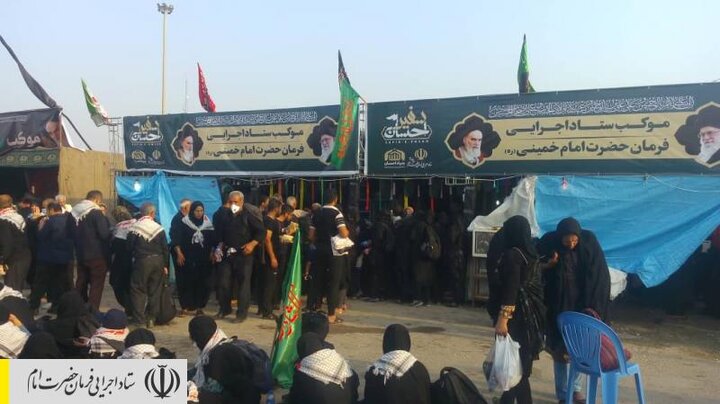 راه‌اندازی و فعالیت شبانه‌روزی موکب ستاد اجرایی فرمان حضرت امام (ره) در مرز بیله‌سوار اردبیل برای زوار اربعین