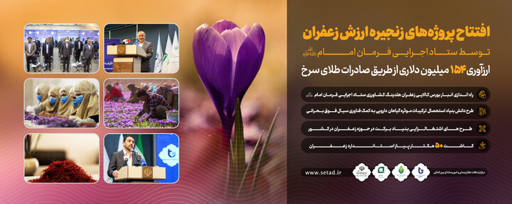 اینفوگرافیک افتتاح پروژه های حوزه زنجیره ارزش زعفران ستاد اجرایی فرمان امام (ره)