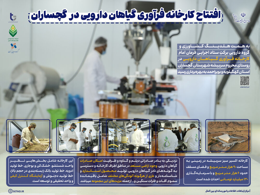 افتتاح کارخانه فرآوری گیاهان دارویی در شهرستان گچساران