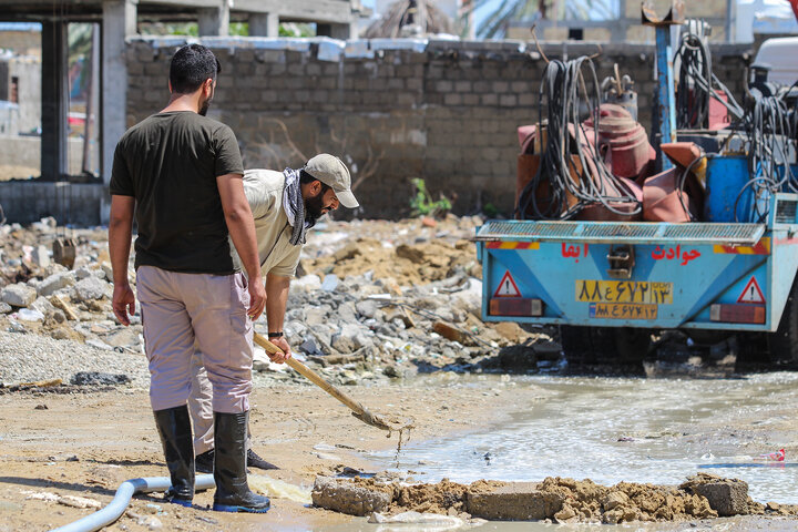 رفع آب گرفتگی معابر سیل زده سیستان و بلوچستان