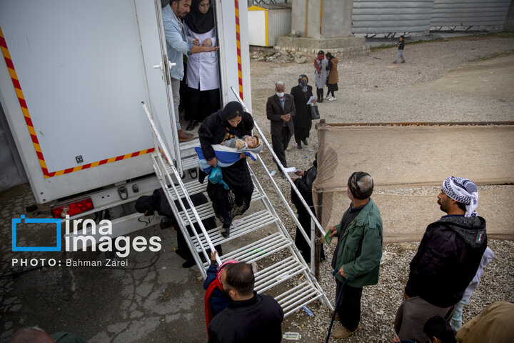 از نگاه رسانه/ خدمت‌رسانی بیمارستان سیار برکت در دالاهو کرمانشاه