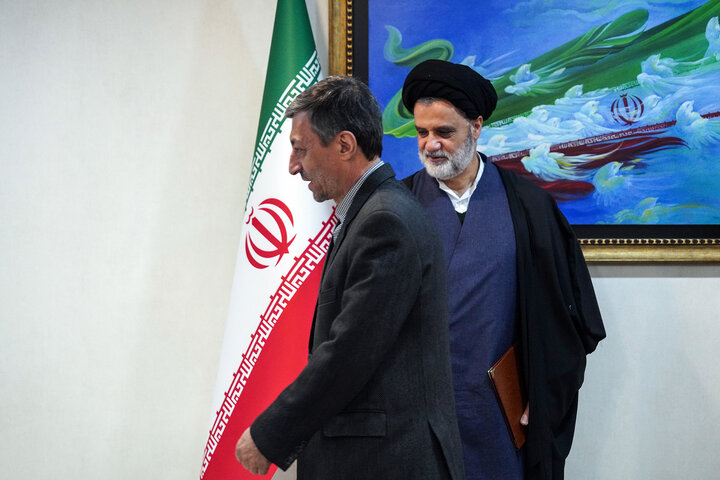 دیدار سید محمود نبویان نماینده مردم تهران، ری، شمیرانات، اسلامشهر و پردیس در مجلس شورای اسلامی با رئیس ستاد اجرایی فرمان امام