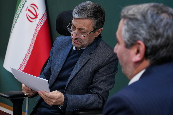 دیدار احد بیوته نماینده مردم اردبیل، نمین، نیر و سرعین در مجلس شورای اسلامی با رئیس ستاد اجرایی فرمان امام