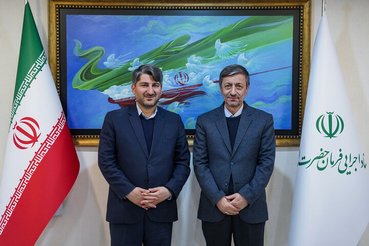 دیدار علی‌اصغر باقرزاده نماینده مردم بابلسر و فریدون کنار در مجلس شورای اسلامی با رئیس ستاد اجرایی فرمان امام