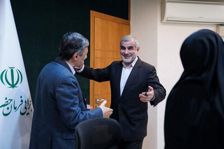 دیدار علی نیکزاد نماینده مردم اردبیل، نمین، نیر و سرعین در مجلس شورای اسلامی با رئیس ستاد اجرایی فرمان امام