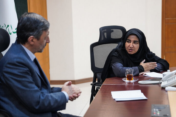 دیدار سارا فلاحی نماینده مردم ایلام، ایوان، شیروان، چرداول و مهران در مجلس شورای اسلامی با رئیس ستاد اجرایی فرمان امام