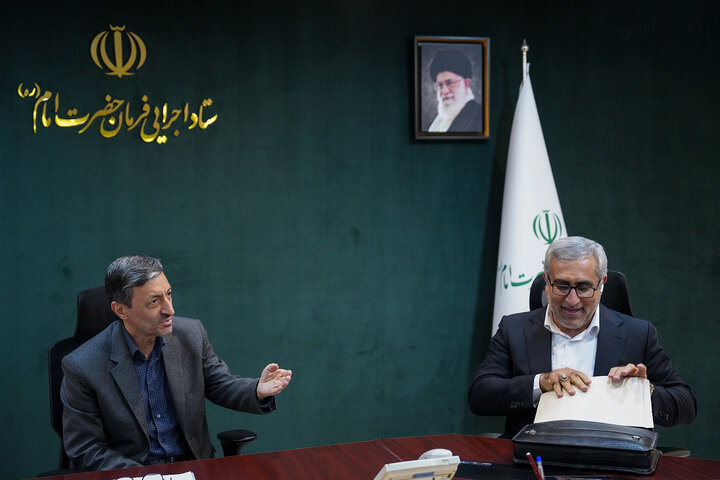 دیدار امید نصیبی نماینده مردم ممسنی و رستم در مجلس شورای اسلامی با رئیس ستاد اجرایی فرمان امام