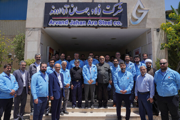 بازدید سید پرویز فتاح رئیس ستاد اجرایی فرمان امام از کارخانه فولاد جهان‌آٰرا اروند خرمشهر