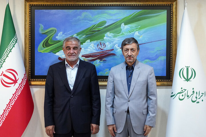 دیدار محمدصالح جوکار نماینده مردم یزد و اشکذر در مجلس شورای اسلامی با رئیس ستاد اجرایی فرمان امام